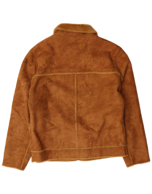 Jaqueta feminina de camurça Sherpa Mauritius UK 18 XL marrom