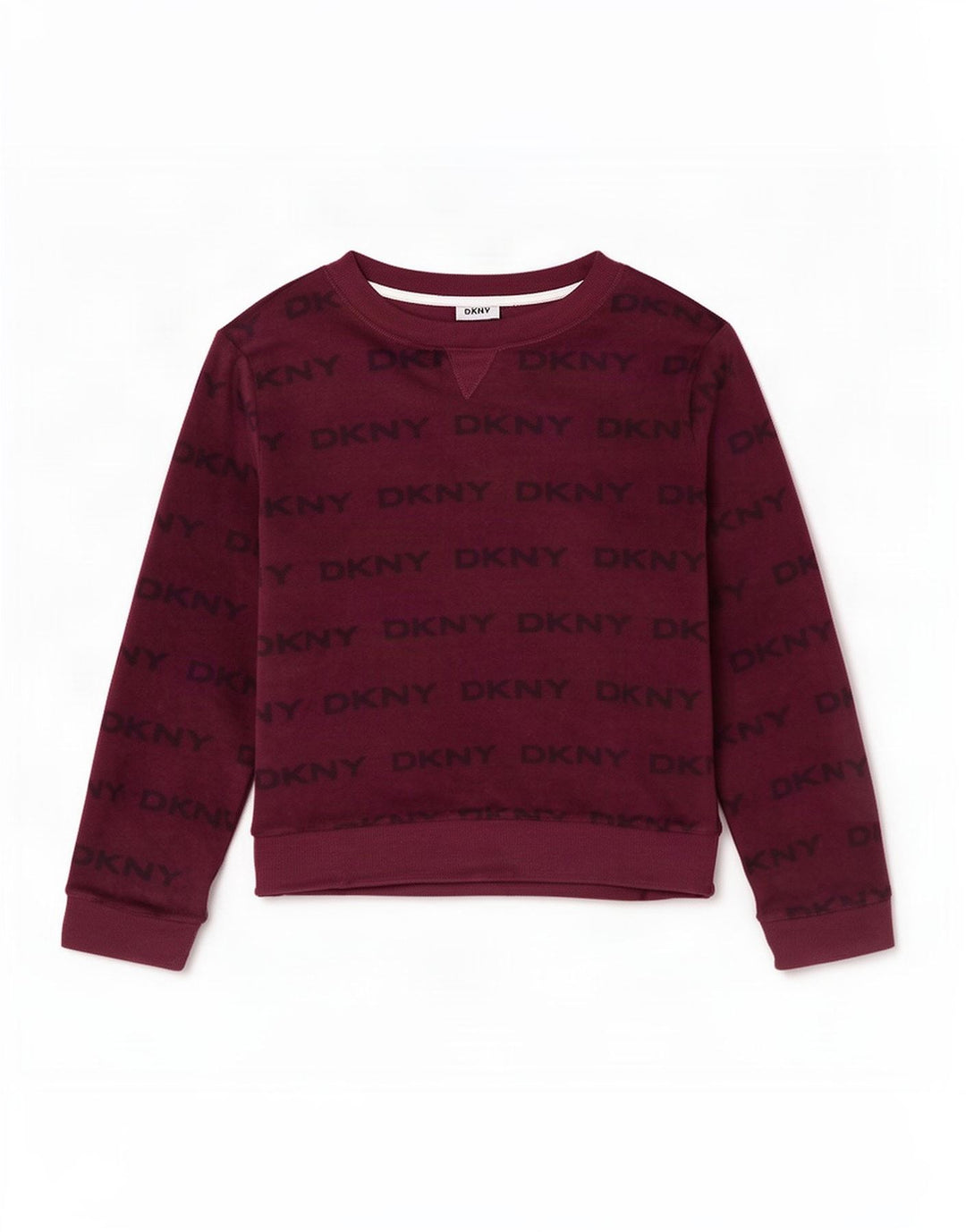 Dkny Top gráfico feminino manga comprida UK 18 XL marrom poliéster