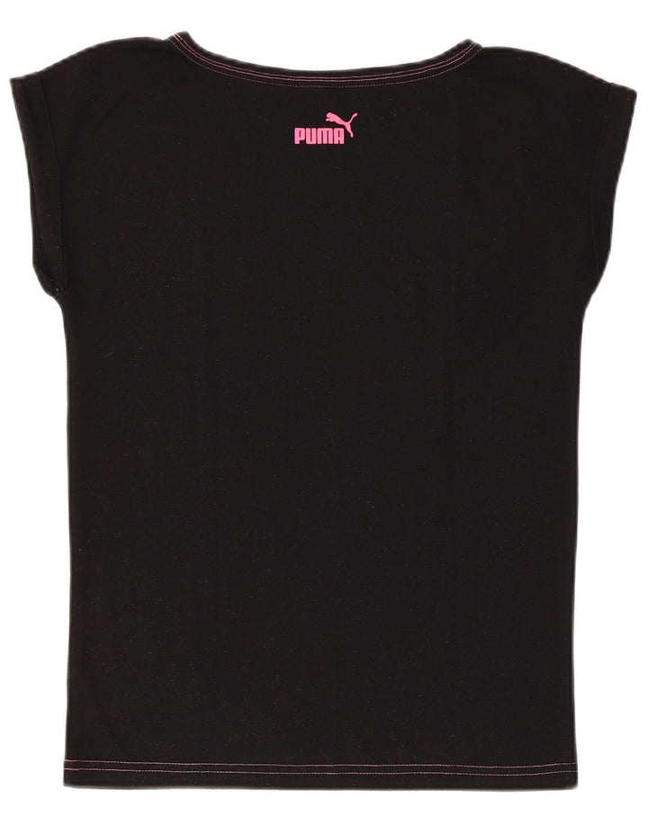 Camiseta feminina PUMA Graphic 11-12 anos preta
