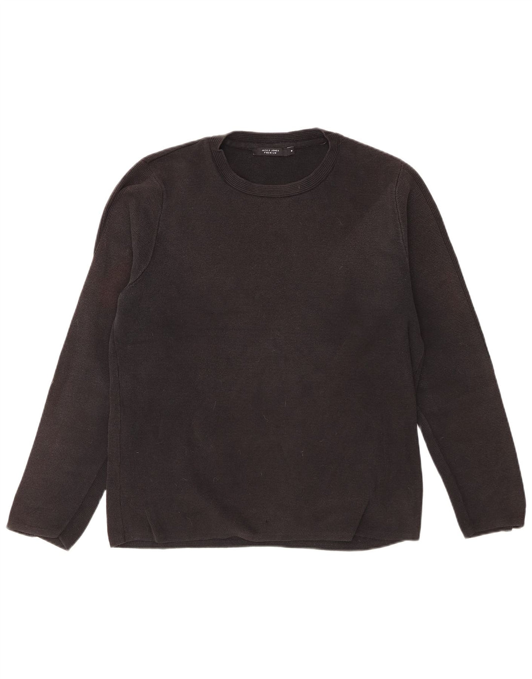 Suéter masculino Jack & Jones com gola redonda, algodão preto médio