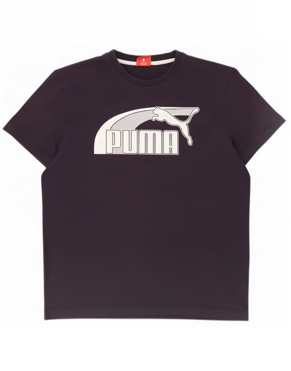 Camiseta masculina Puma Graphic Top grande algodão azul marinho