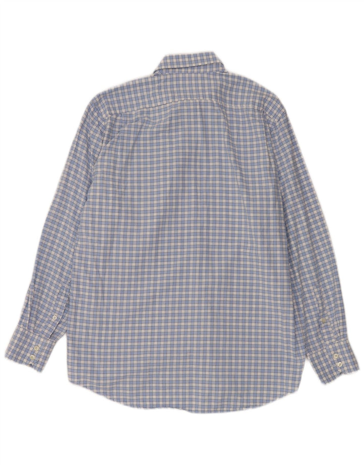 Camisa masculina Lacoste tamanho 40 algodão xadrez azul médio