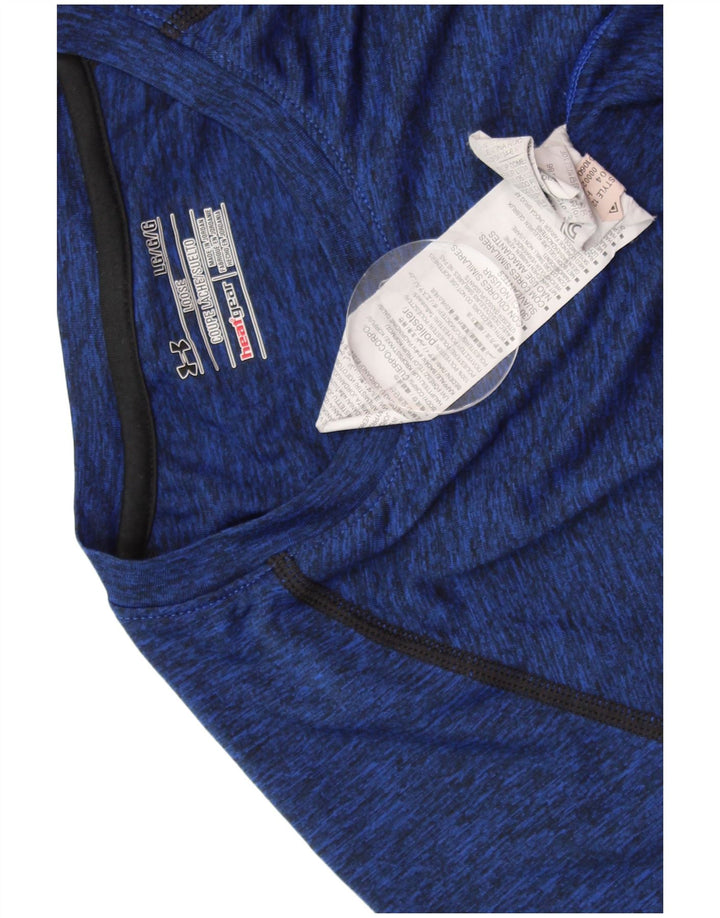 Camiseta masculina Under ARMOR Heat Gear grande poliéster manchado azul