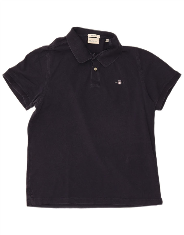 Camisa polo masculina Gant Regular Fit grande algodão azul marinho