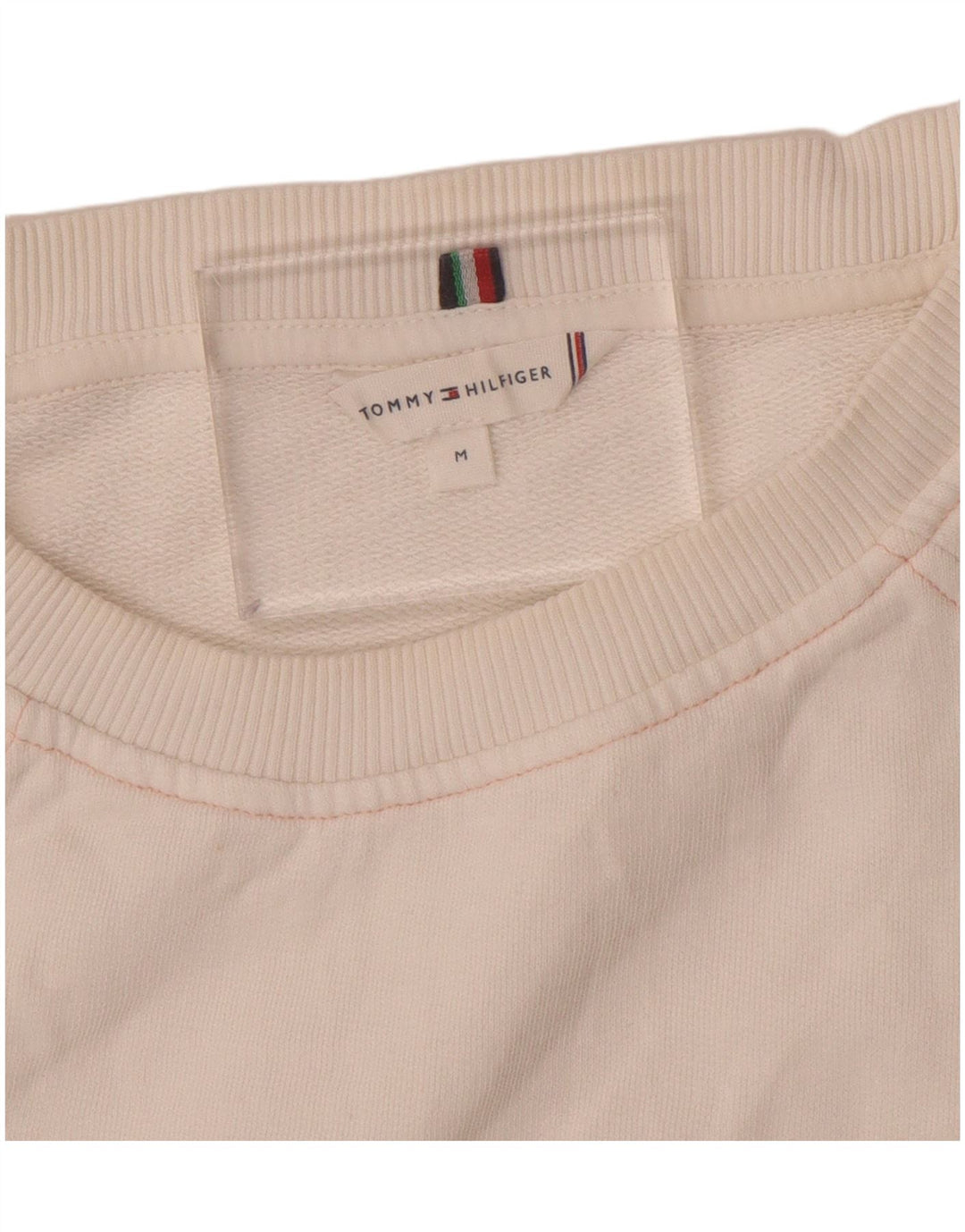 Tommy Hilfiger moletom feminino manga 3/4 jumper UK 14 médio branco