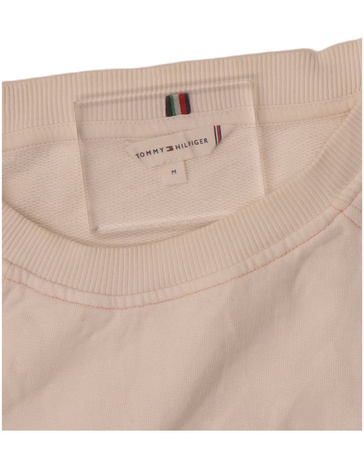 Tommy Hilfiger moletom feminino manga 3/4 jumper UK 14 médio branco