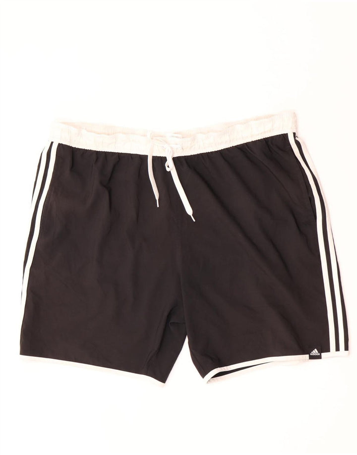 Shorts esportivos masculinos Adidas 3XL preto colorblock poliéster