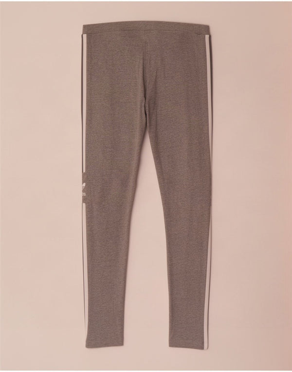 Leggings Adidas Femininas UK 14 Algodão Cinza Médio