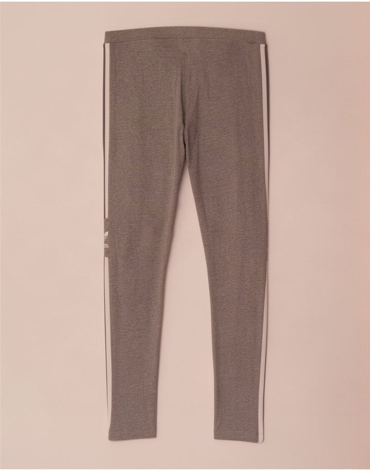 Leggings Adidas Femininas UK 14 Algodão Cinza Médio
