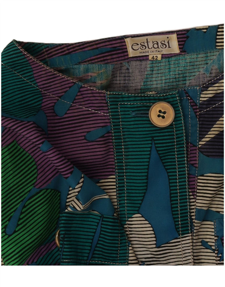 Blusa feminina vintage manga 3/4 top IT 42 médio floral multicolorido