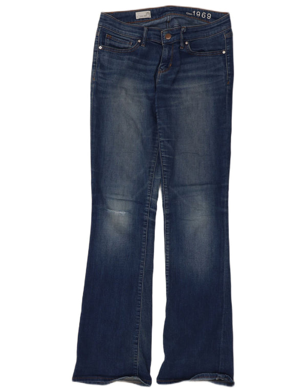 Gap feminino sexy desgastado bootcut jeans W26 L31 algodão azul