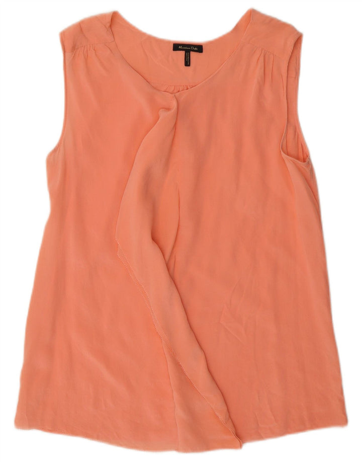 Blusa feminina sem mangas Massimo Dutti Reino Unido 10 pequena rosa