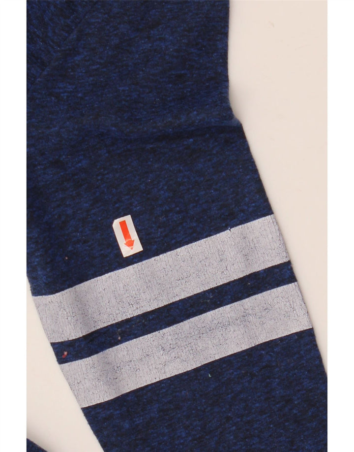 SUPERDRY Top gráfico feminino manga 3/4 UK 2 2XS azul marinho poliéster