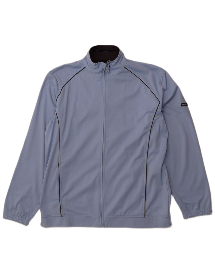 CHAMPION Womens Tracksuit Top Jacket UK 16 Large Blue Polyester