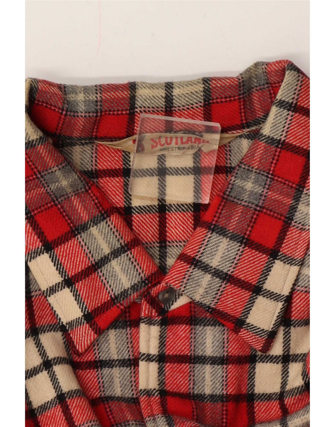 Camisa masculina vintage de flanela XL vermelha xadrez de lã