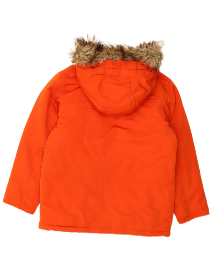 Jaqueta Parka com capuz para meninos GAP 11-12 anos XL laranja poliéster