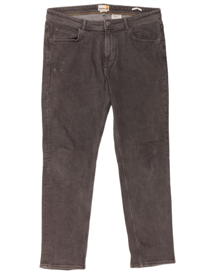 Timberland Mens Stretch Slim Jeans W38 L32 Cinza Algodão
