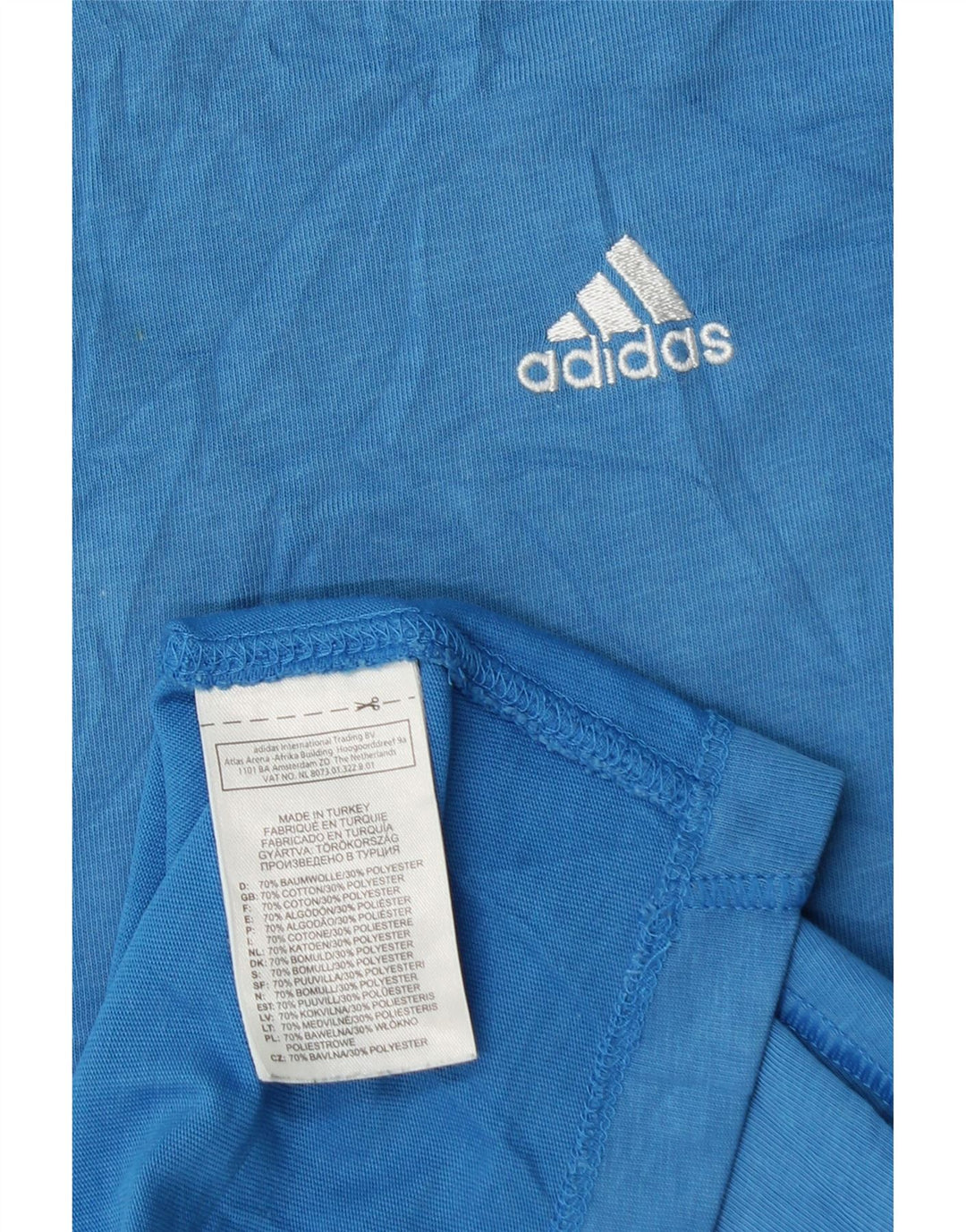 Adidas Mens Climalite Camiseta Top Grande Algodão Azul