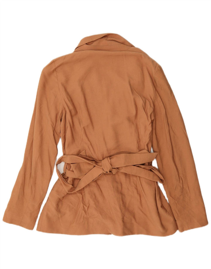 Topshop Jaqueta Blazer Feminina Reino Unido 8 Pequena Viscose Bege
