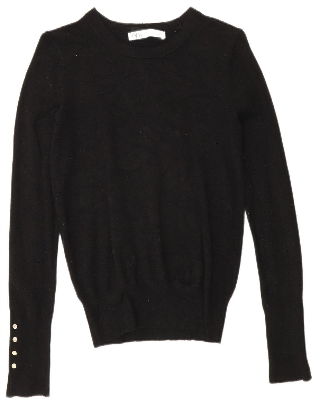 Zara Suéter feminino com gola canoa, Reino Unido 10 pequeno preto