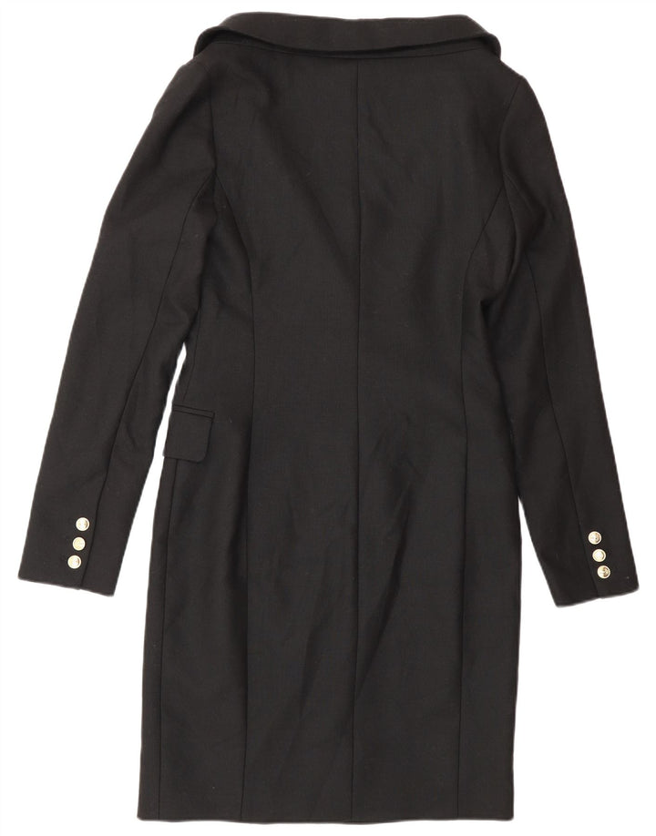 Casaco feminino Karen Millen com peito duplo Reino Unido 8 poliéster preto pequeno