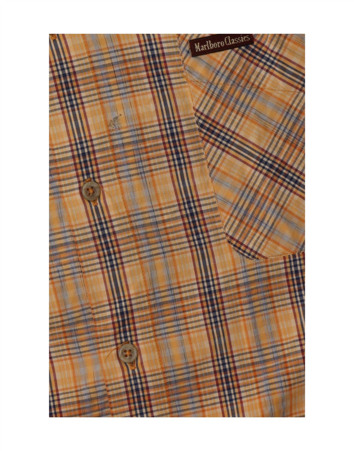 Camisa masculina de manga curta Marlboro Classics 2XL xadrez bege