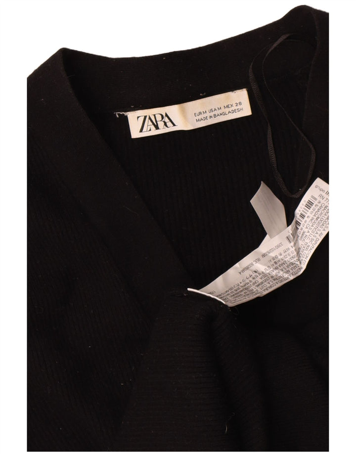 Suéter cardigã feminino Zara Reino Unido 14 viscose preta média