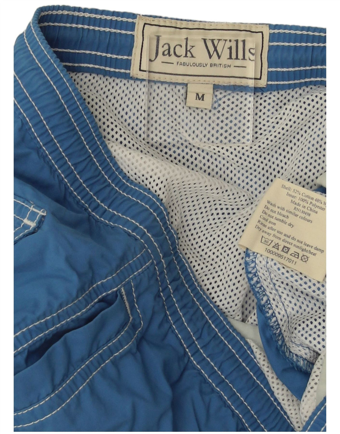 Shorts de natação masculino Jack Wills algodão azul médio