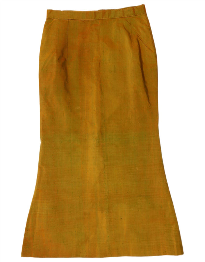 Saia tulipa feminina VINTAGE W28 médio amarelo manchado