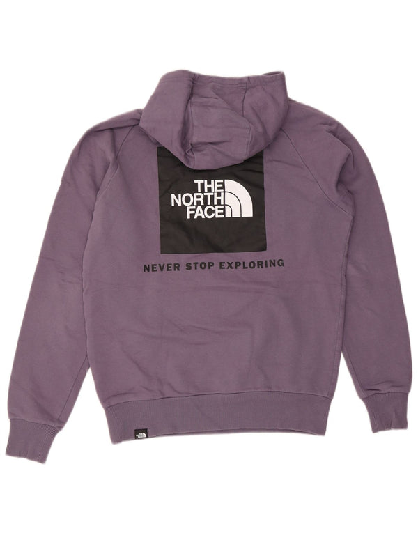 Suéter com capuz gráfico masculino The North Face algodão roxo médio