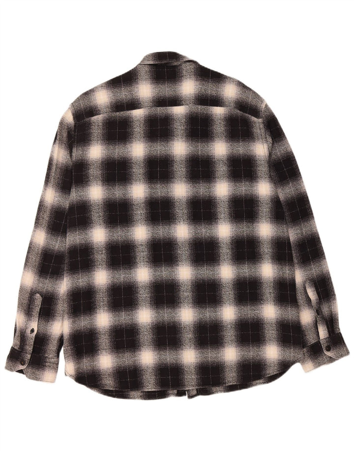 PEPE JEANS Camisa masculina de flanela de ajuste regular XL preto algodão xadrez