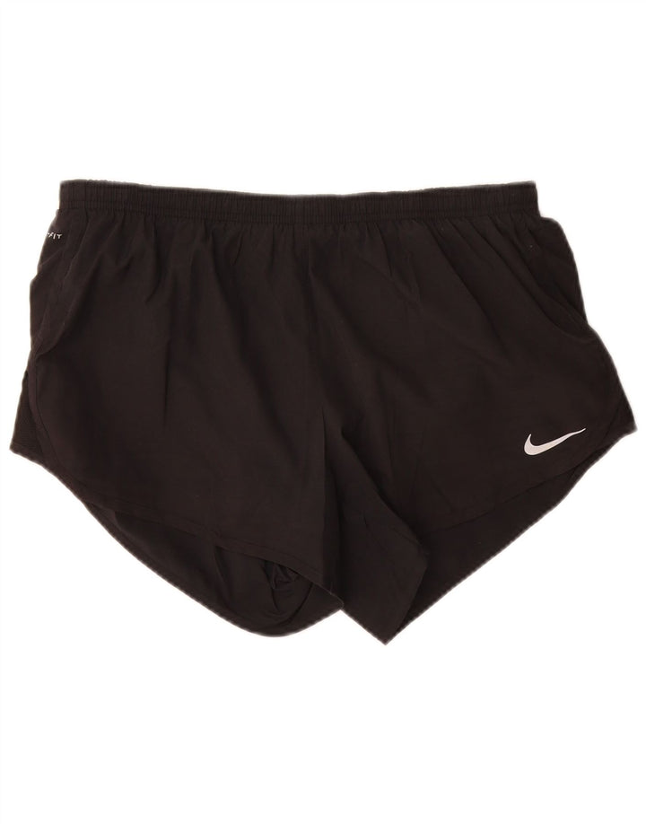 Shorts esportivos femininos NIKE Dri Fit UK 14 grande poliéster preto