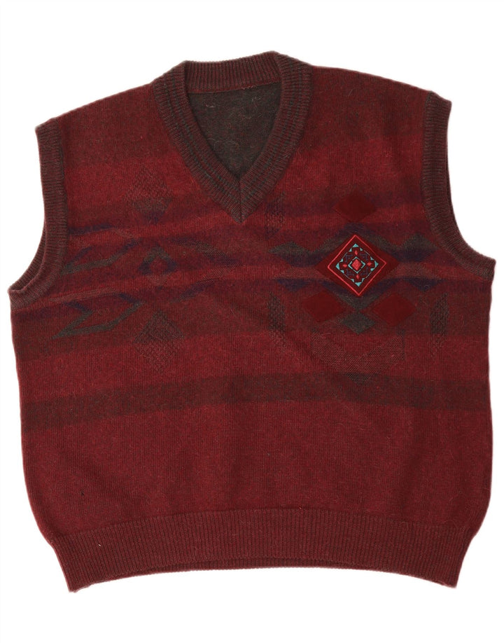 Colete masculino vintage regata grande listrado cor de vinho