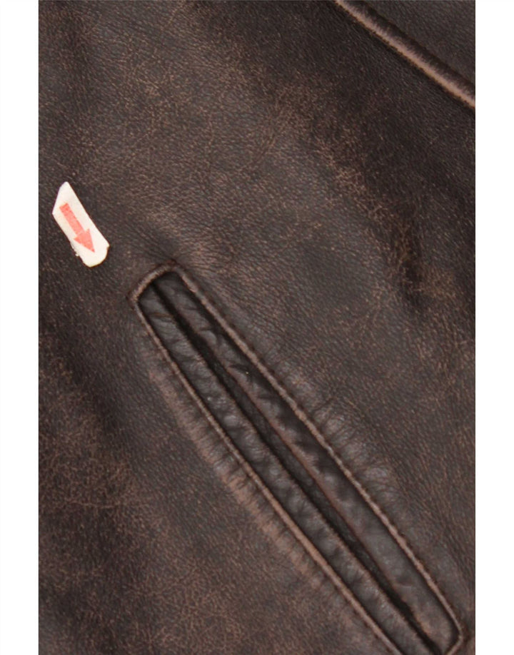 Jaqueta de couro masculina vintage Reino Unido 40 grande couro marrom