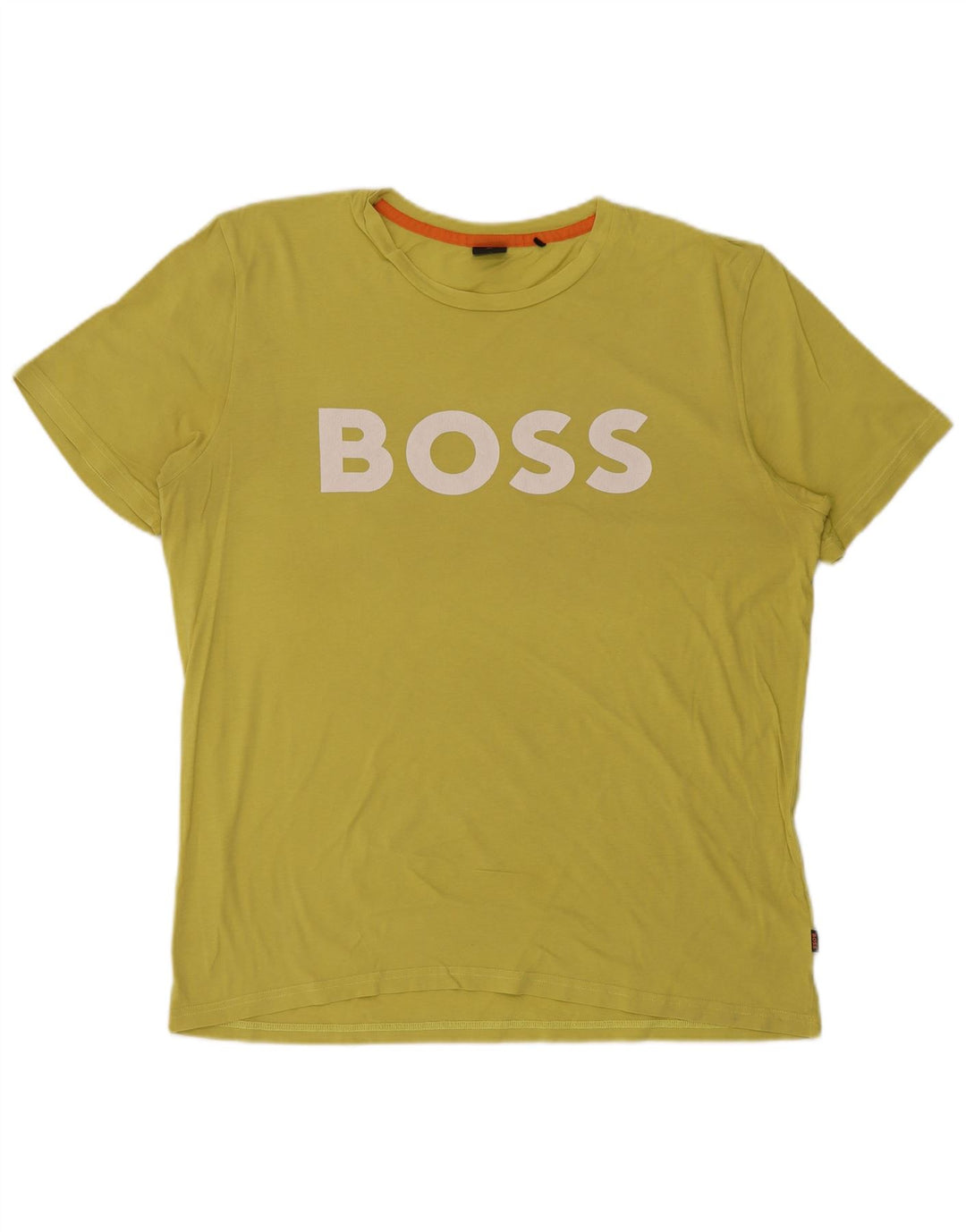 Camiseta gráfica masculina Hugo Boss Top 2XL algodão amarelo