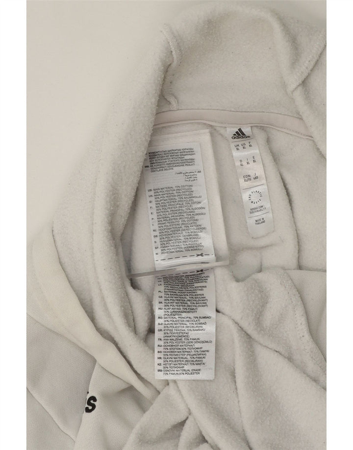 ADIDAS Mens Hoodie Jumper XL White Cotton Vintage Adidas and Second-Hand Adidas from Messina Hembry 