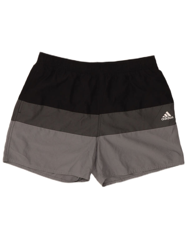 Adidas Mens Sport Shorts Grande Cinza Colorblock Poliéster