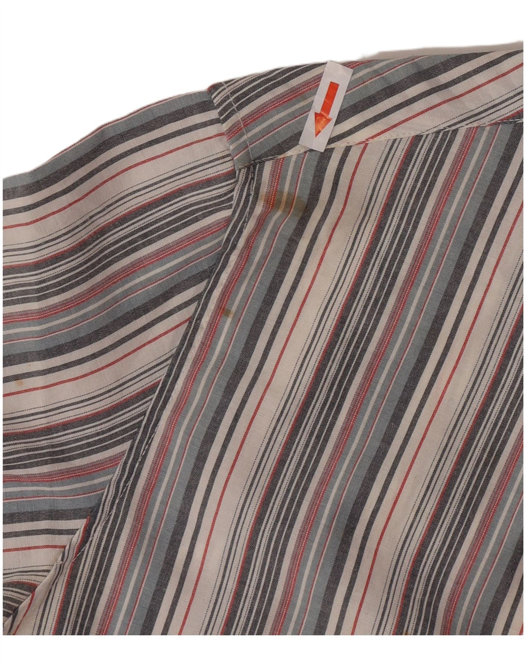 Camisa masculina de manga curta French Connection algodão listrado cinza pequeno