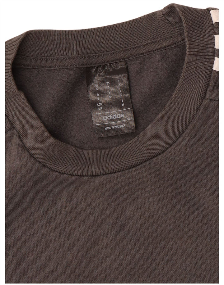 Adidas Mens Moletom Jumper Pequeno Cinza