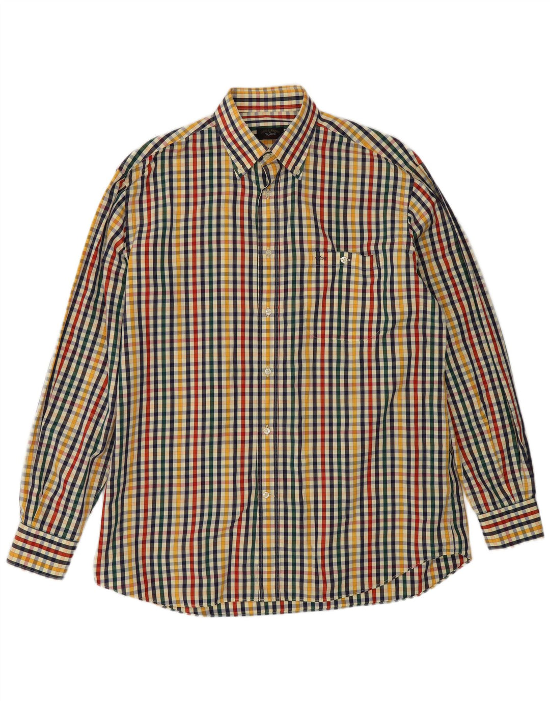 Camisa masculina de iate Paul & Shark tamanho 41 grande xadrez multicolorida