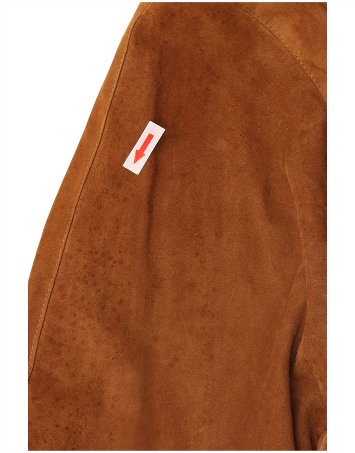Jaqueta bomber de camurça feminina vintage UE 38 marrom médio retrô