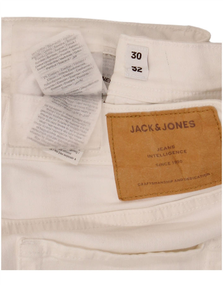 Jeans masculinos Jack & Jones Slim W30 L26 algodão branco