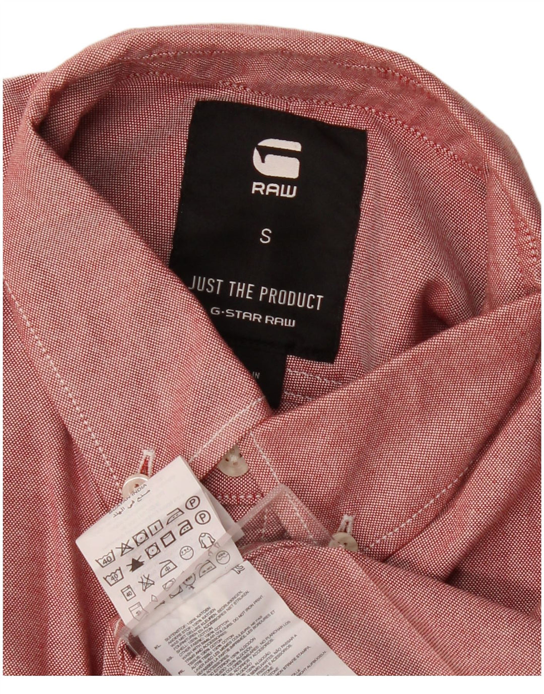 Camisa masculina G-Star pequena de algodão vermelho