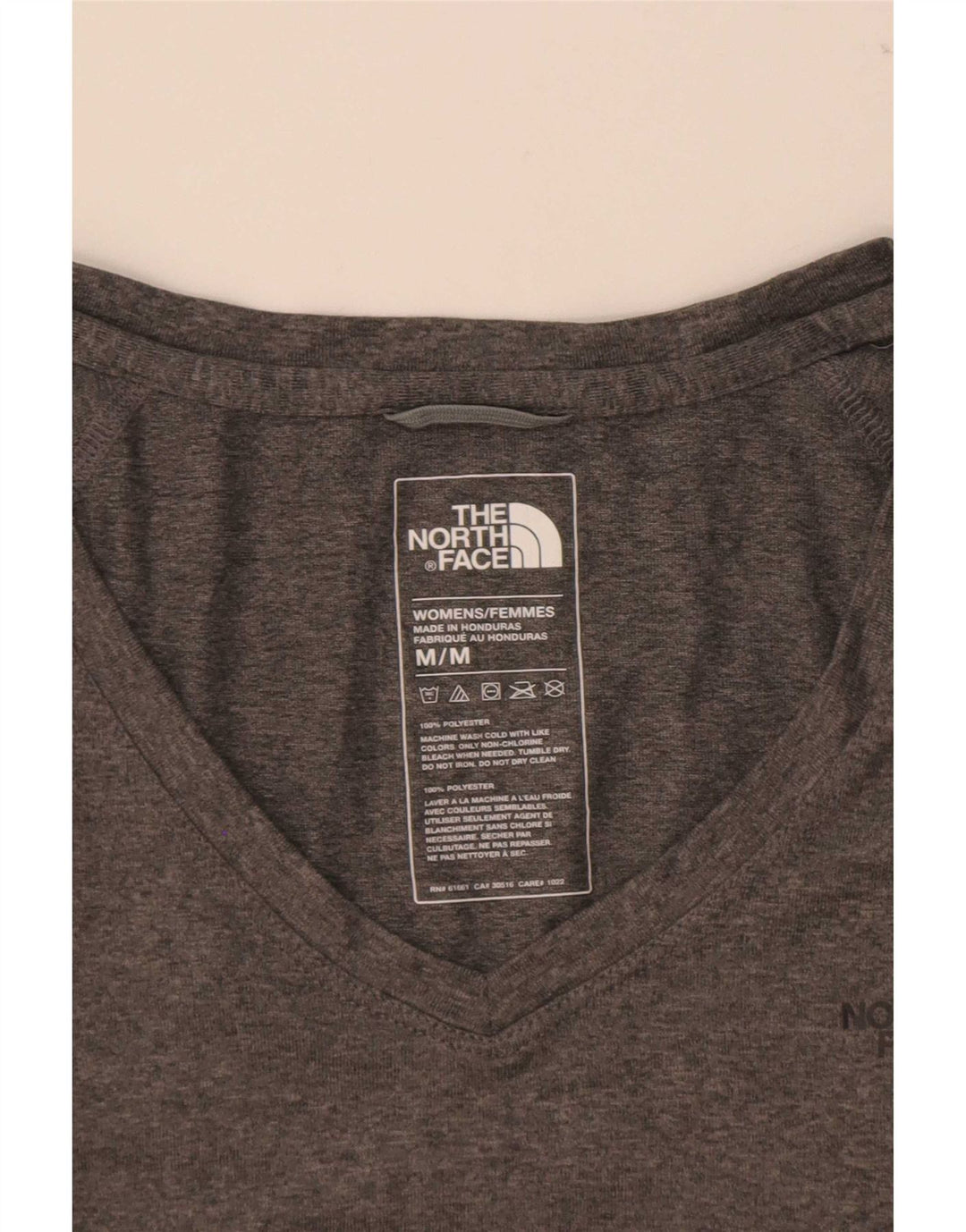 Camiseta feminina The North Face UK 12 poliéster manchado cinza médio