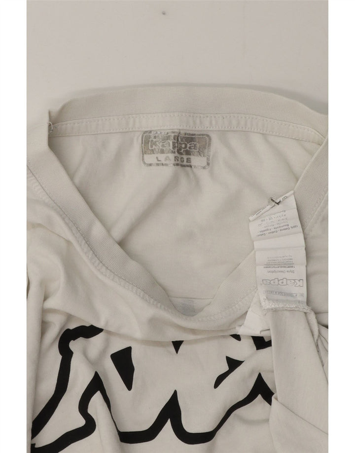 Camiseta gráfica masculina Kappa Top grande de algodão branco