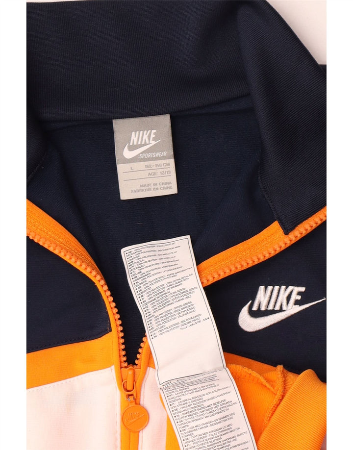 Jaqueta Nike Boys Graphic Tracksuit Top 12-13 anos grande bloco colorido amarelo