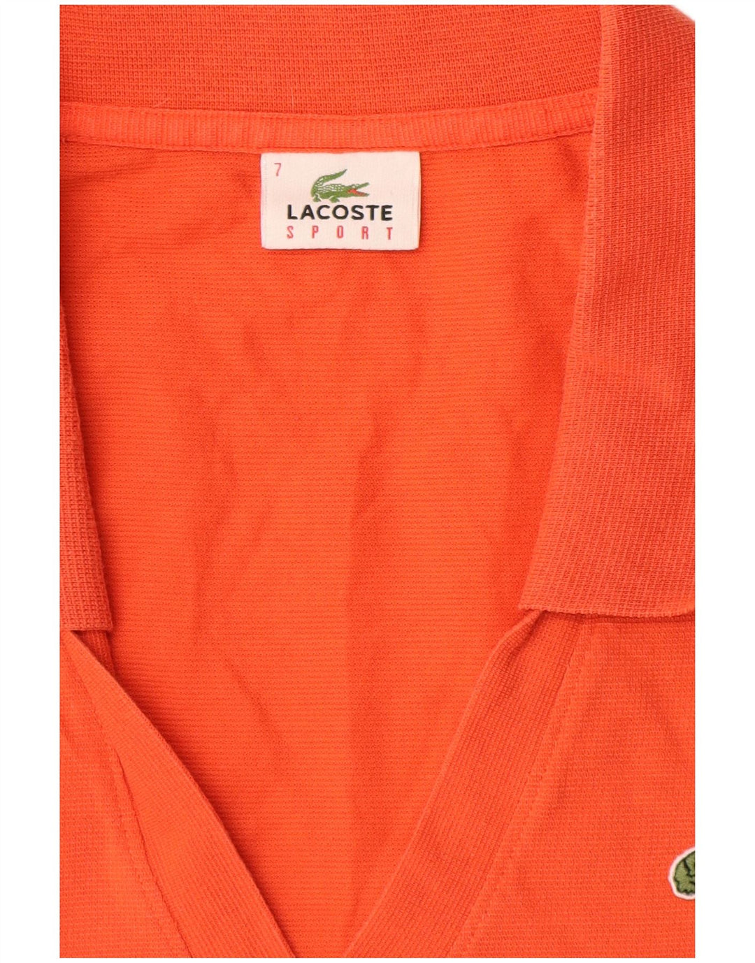 Camisa polo feminina sem mangas Lacoste UK 12 médio laranja