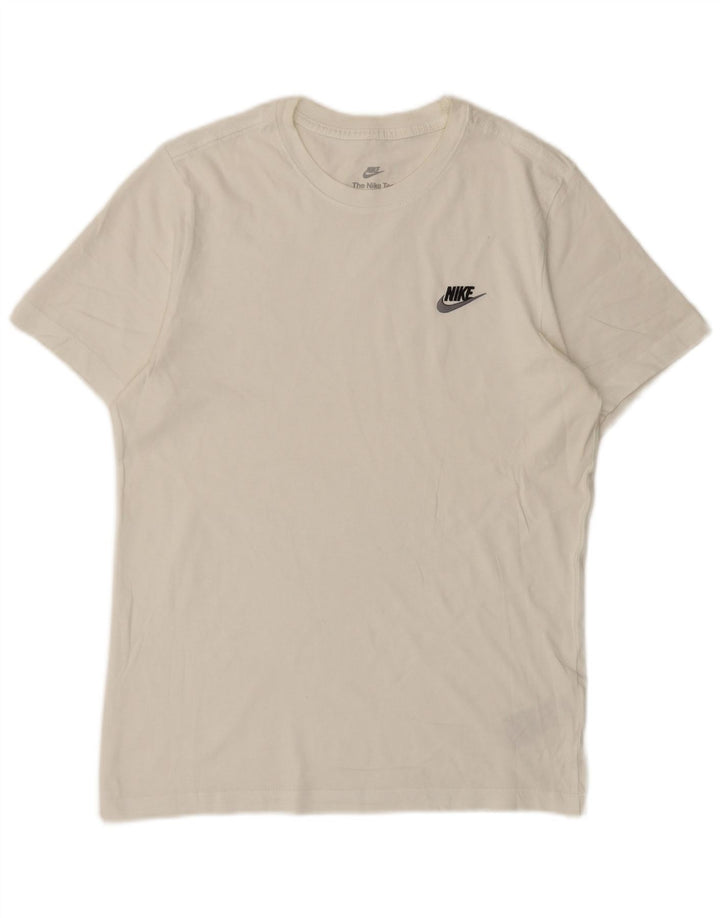 Nike Mens Camiseta Top Pequeno Algodão Branco