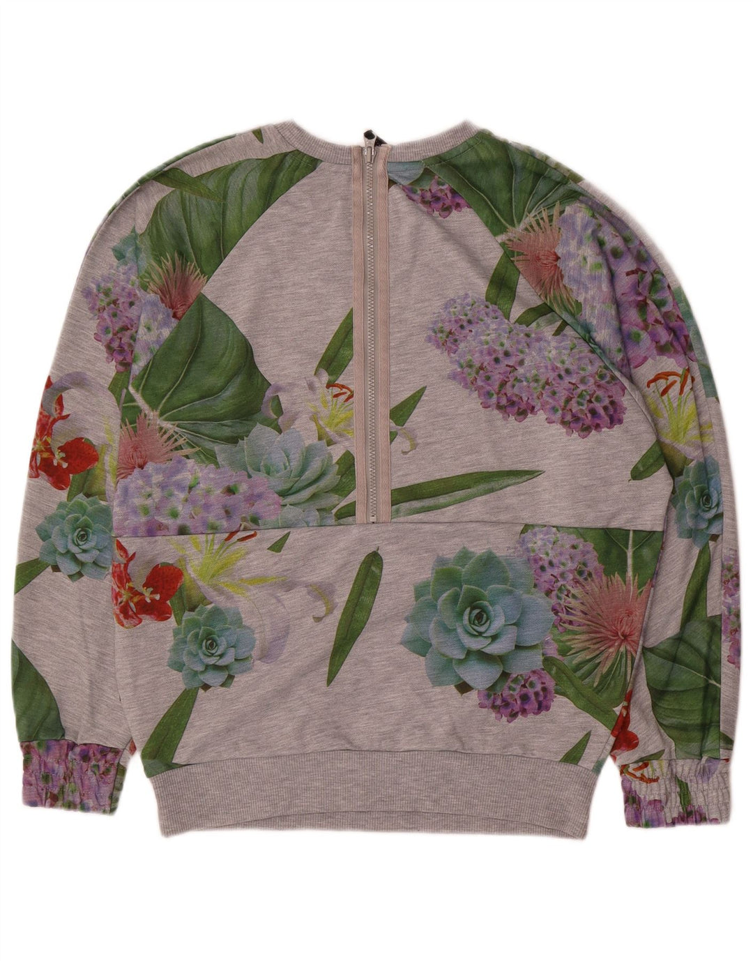 Adidas feminino gráfico oversized moletom jumper reino unido 12 cinza médio floral