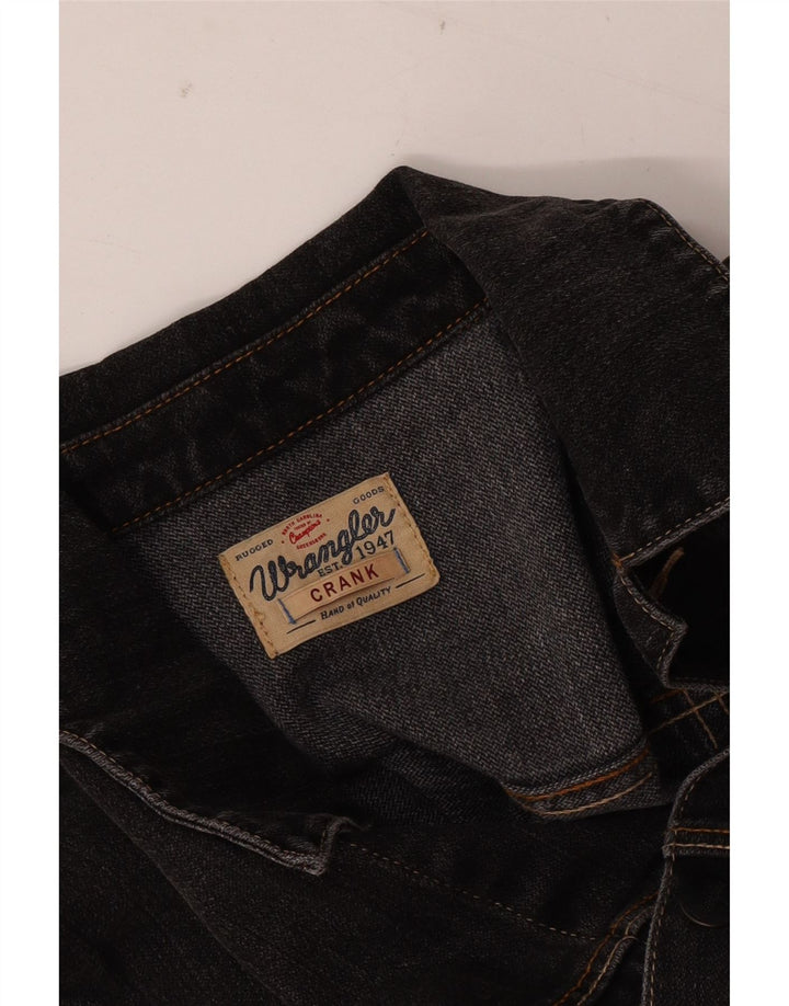 Jaqueta jeans Wrangler masculina Crank Reino Unido 36 pequena preta